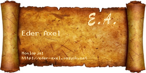 Eder Axel névjegykártya